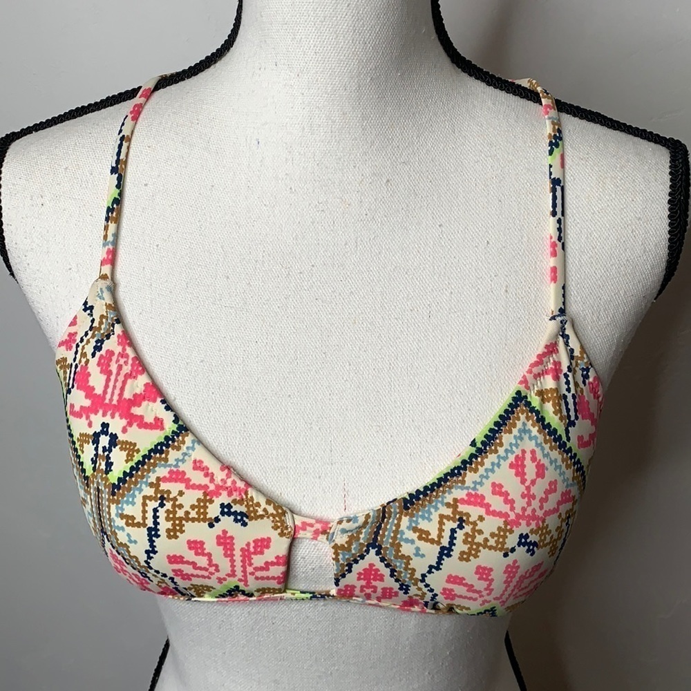 Madewell Multi Color Bikini Top tie back XS